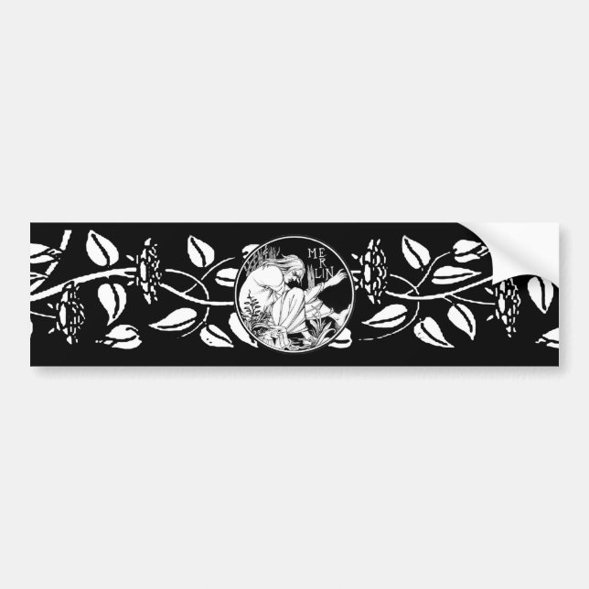 Pegatina Para Coche Fantasía Art Nouveau de Merlin (Frente)