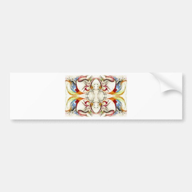 Pegatina Para Coche Fantasía de árboles y aves (Frente)