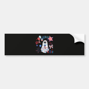 Pegatina Para Coche Fantasma Rojo Blanco Boo Patriótico de Halloween d