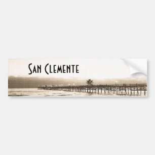 Pegatina Para Coche faro de San Clemente playa California foto vintage