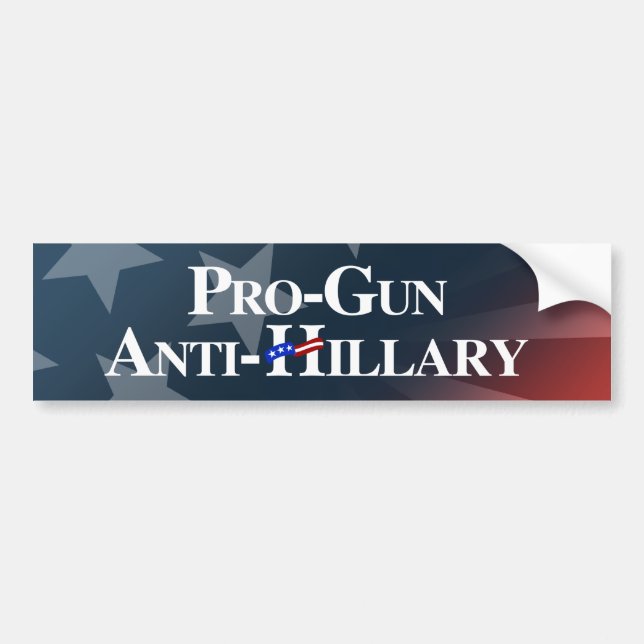 Pegatina Para Coche Favorable-Arma Anti-Hillary - blanco - .png (Frente)