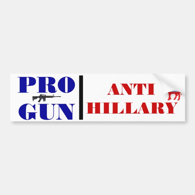 Pegatina Para Coche Favorable arma, Obama anti, Hillary anti, (Frente)