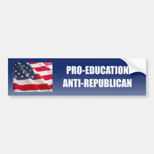 Pegatina Para Coche Favorable-Educación Anti-Republicana