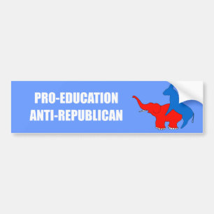 Pegatina Para Coche Favorable-Educación Anti-Republicana