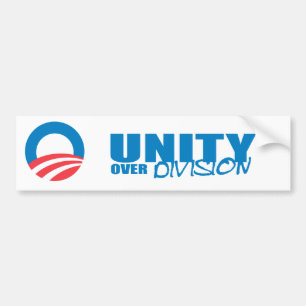 Pegatina Para Coche Favorable-Obama - UNIDAD SOBRE la DIVISIÓN