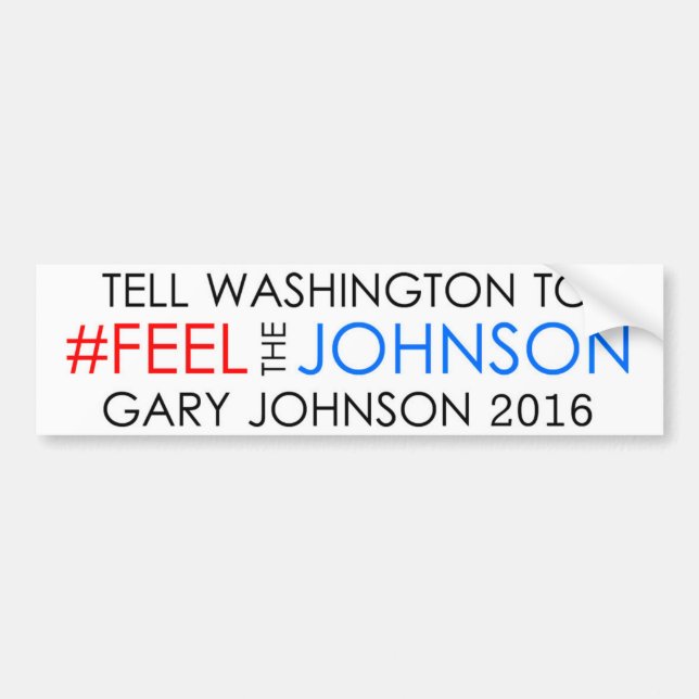 Pegatina Para Coche #feelthejohnson Gary Johnson 2016 (Frente)