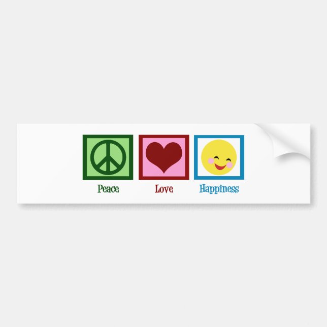 Pegatina Para Coche Felicidad del amor de la paz (Frente)