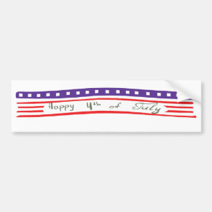 Pegatina Para Coche Feliz 4 de julio Bandera estadounidense
