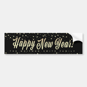 Pegatina Para Coche Feliz Año Nuevo Negro