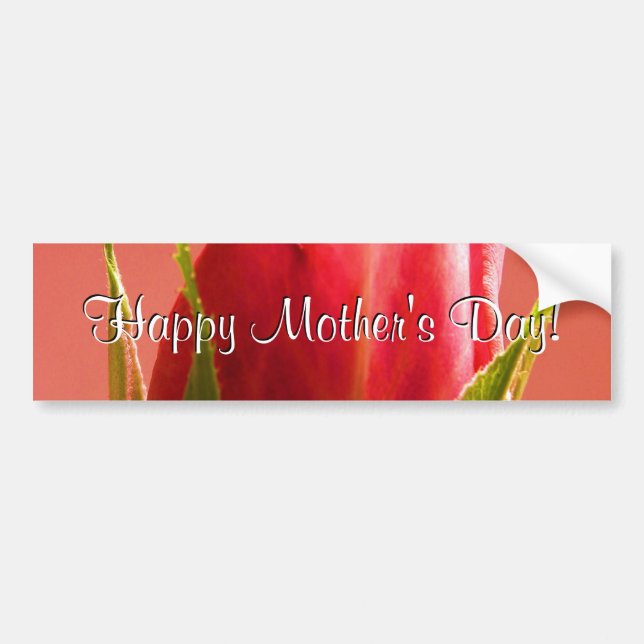 Pegatina Para Coche Feliz Día de la Madre Rosa Rosa I (Frente)