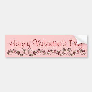Pegatina Para Coche Feliz Día de San Valentín Corazón Garland Bumper S