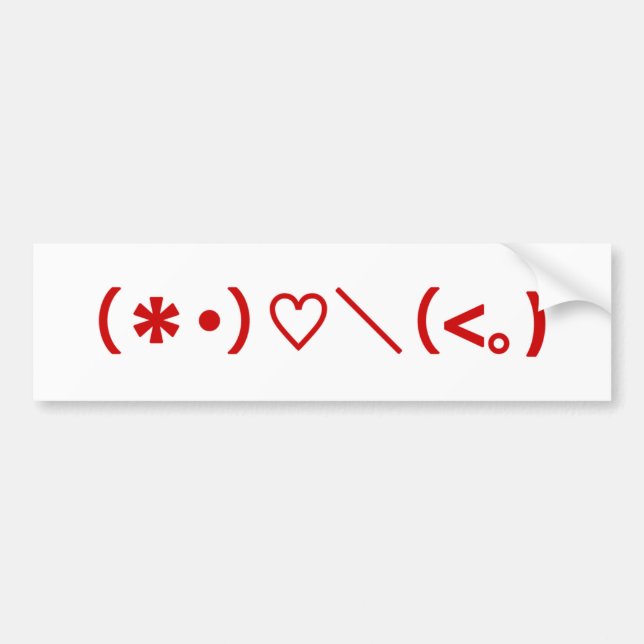 Pegatina Para Coche Feliz Día de San Valentín / Emoticones japoneses (Frente)