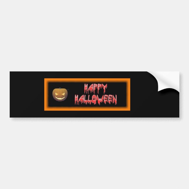 Pegatina Para Coche Feliz Halloween (Frente)