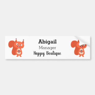 Pegatina Para Coche Feliz ilustracion de personalizado de ardilla roja