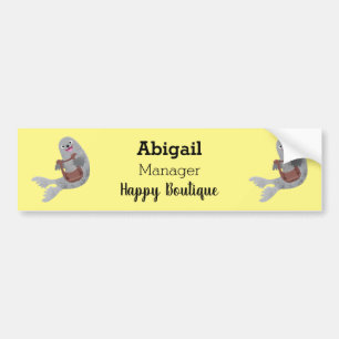 Pegatina Para Coche Feliz ilustracion de personalizado de foca de arpa