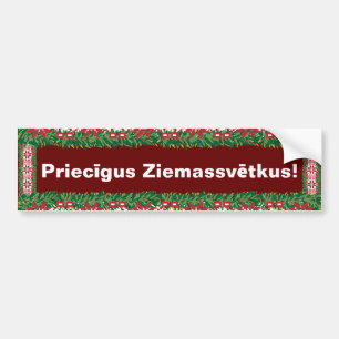 Pegatina Para Coche Feliz Navidad I Priecīgus Ziemassvētkus