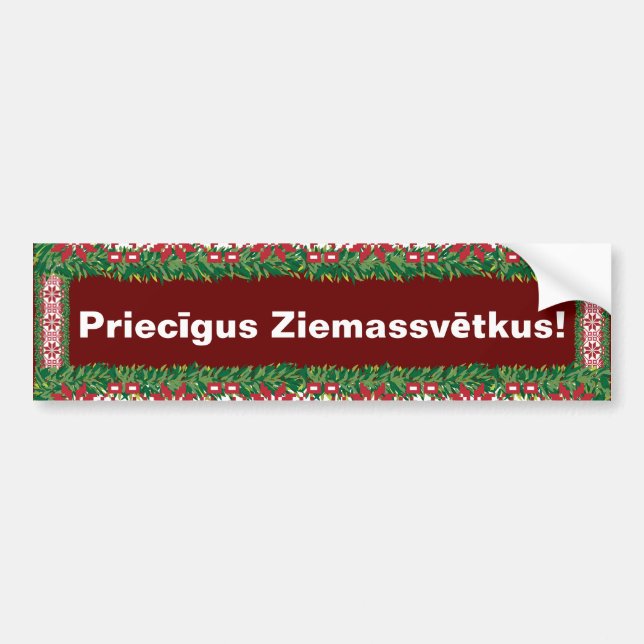 Pegatina Para Coche Feliz Navidad I Priecīgus Ziemassvētkus (Frente)