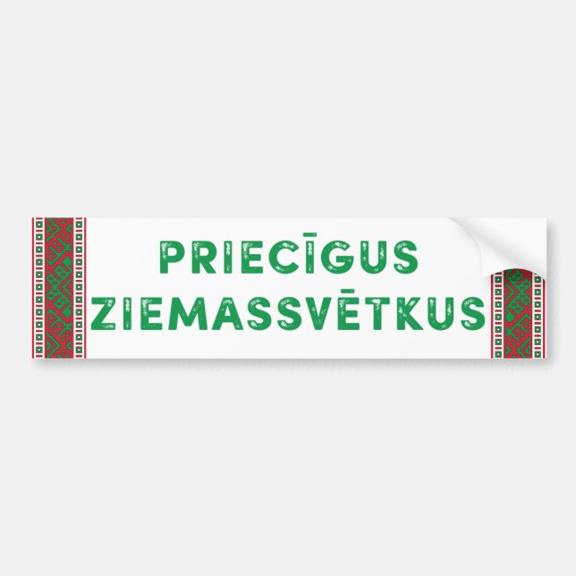 Pegatina Para Coche Feliz Navidad Priecīgus Ziemassvētkus (Frente)