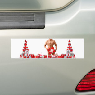 Pegatina Para Coche Feliz Navidad SlipperyJoe regalo rojo blanco plata