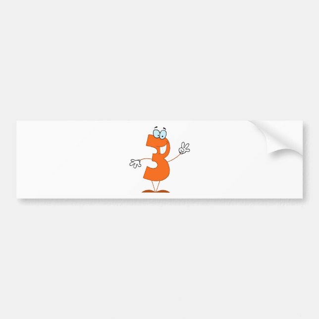 Pegatina Para Coche Feliz número 3 (Frente)