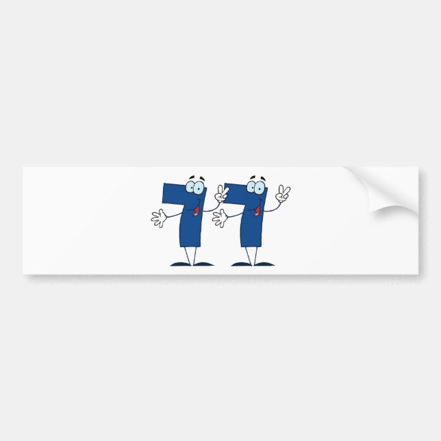 Pegatina Para Coche Feliz número 77 (Frente)