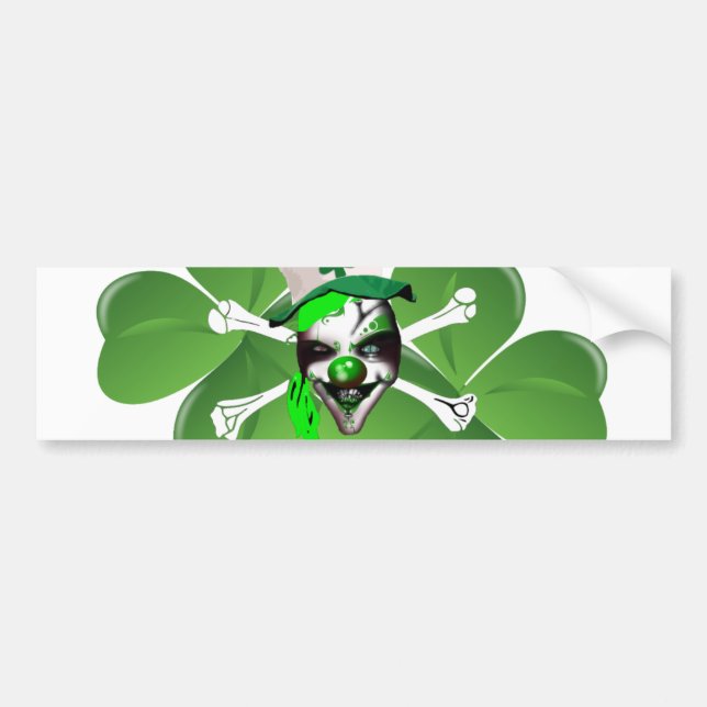 Pegatina Para Coche Feliz payaso aterrador de St Patrick (Frente)