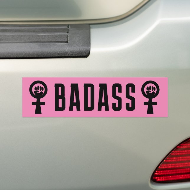 Pegatina Para Coche Feminista de Badass (en coche)