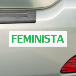 Pegatina Para Coche Feminista feminista en español blanco verde modern
