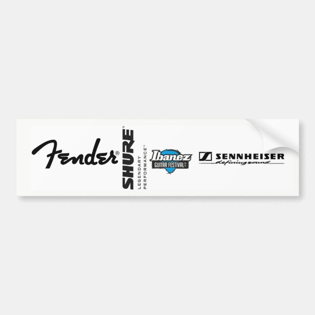 Pegatina Para Coche Fender shure Ibanez Bumper Sticker (Frente)