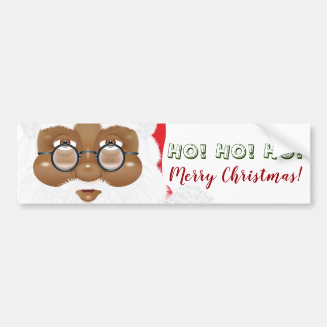 Pegatina Para Coche Festividades de los Navidades de Santa Claus afroa (Frente)