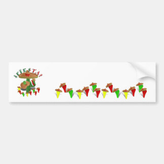 Pegatina Para Coche Fiesta Cactus con Sombrero y Guitarra