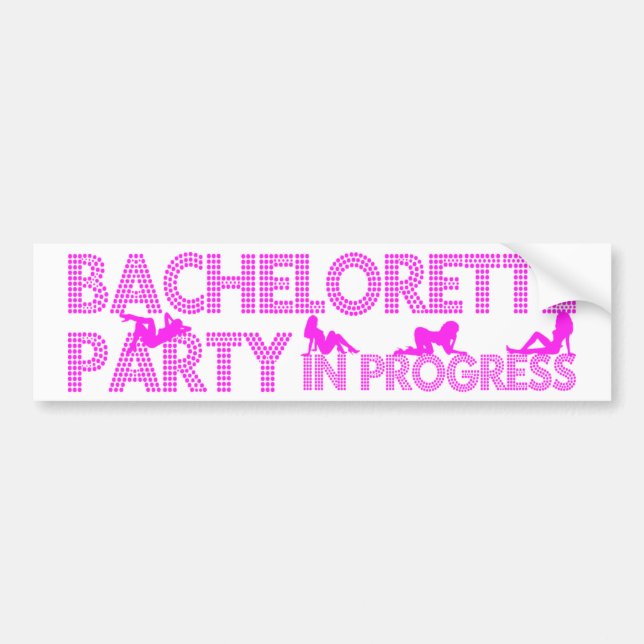 Pegatina Para Coche Fiesta de Bachelorette en curso (Frente)