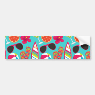 Pegatina Para Coche Fiesta de playa Flip Flops Sungafas Beach Ball Ver