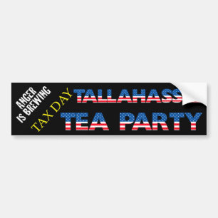 PEGATINA PARA COCHE FIESTA DEL TÉ DEL DÍA DEL IMPUESTO - TALLAHASSEE