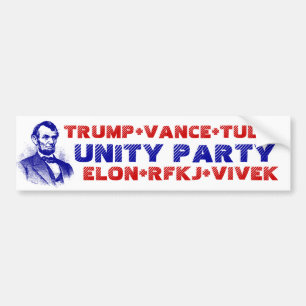 Pegatina Para Coche FIESTA UNITY Trump Vance Tulsi Elon RFKJ Vivek
