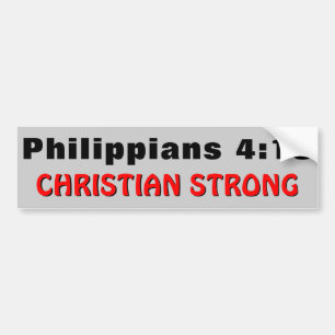 Pegatina Para Coche Filipinas 4:13 Cristiano fuerte