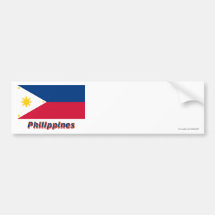 Pegatina Para Coche Filipinas señalan por medio de una bandera con
