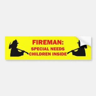 Pegatina Para Coche Fireman Save My Special Needs Fire Safety