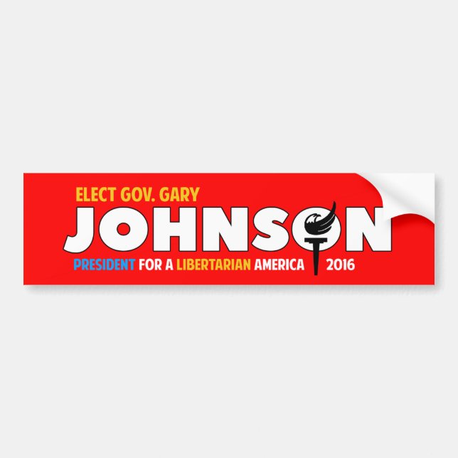 Pegatina Para Coche FIRETRUCK del libertario de Gary Johnson 2016 (Frente)