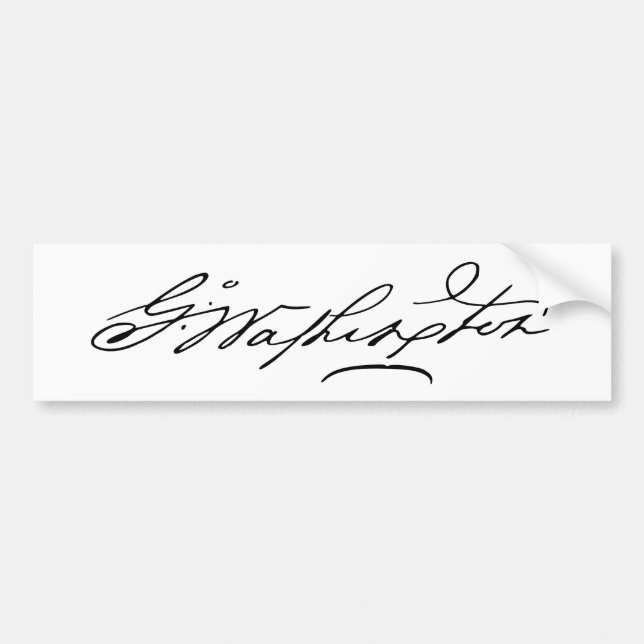 Pegatina Para Coche Firma de presidente George Washington de los (Frente)