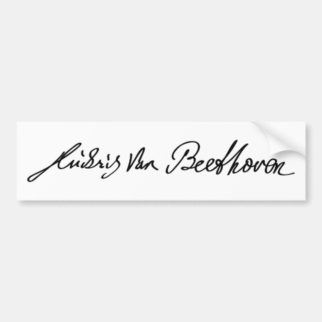 Pegatina Para Coche Firma del músico Ludwig van Beethoven (Frente)
