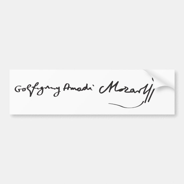 Pegatina Para Coche Firma del músico Wolfgang Amadeus Mozart (Frente)