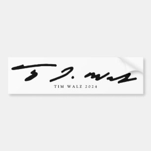 Pegatina Para Coche Firma Tim Walz 2024