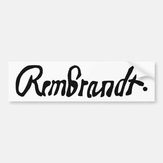 Pegatina Para Coche Firmado por Rembrandt Bumper Sticker (Frente)