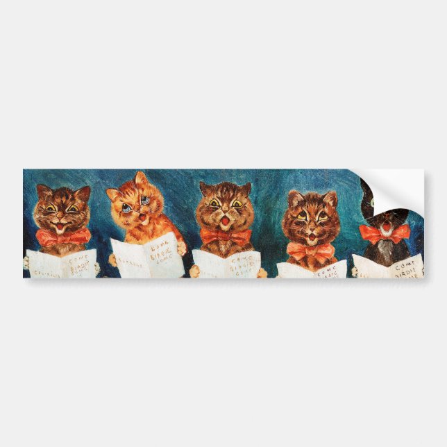 Pegatina Para Coche Five Singing Cats, Louis Wain (Frente)