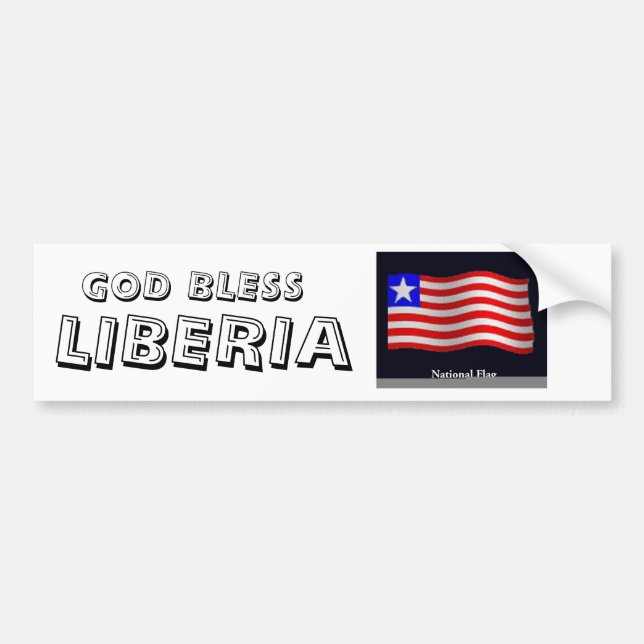 Pegatina Para Coche flag3, LIBERIA, DIOS BENDICEN (Frente)