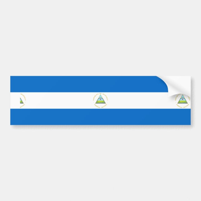 Pegatina Para Coche Flag of Nicaragua (Frente)