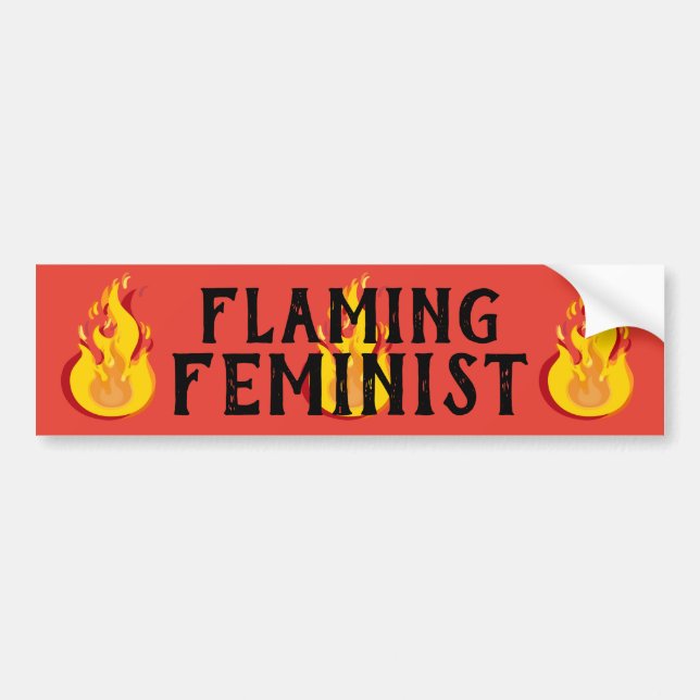 Pegatina Para Coche Flamante Feminismo Feminista RBG Flama 20 (Frente)