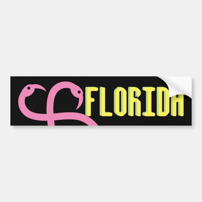 Pegatina Para Coche Flamencos rosados de la Florida de la diversión (Frente)