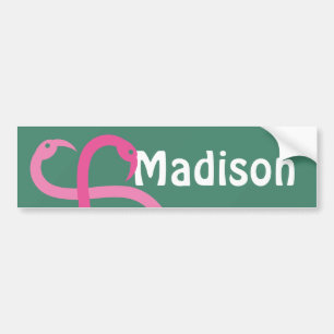 Pegatina Para Coche Flamencos rosados de Madison de la diversión